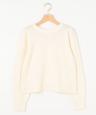 組曲 【8色展開・前後着用可】ウールカシミヤミックス パフスリーブ ニット パールホワイト系