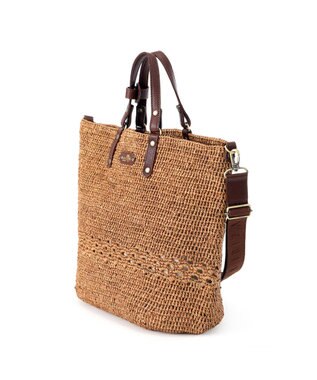 IBIZA ラフィア　2WAYバッグ 濃茶