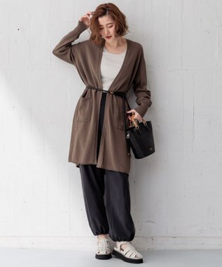 23区 【Oggi4月号掲載/洗える】シルキーストレッチ パラシュートパンツ ブラック系