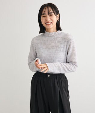 Green Parks ・Ｐｅｔｉｔ　Ｆｌｅｕｒ　ジャガードハイネックロンＴ Light Gray