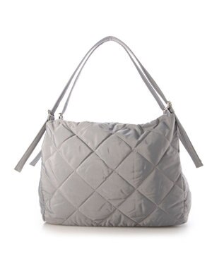 UNBILLION カシュカシュ cachecache / ナイロンキルティング2本手ホーボーバッグ ライトグレー