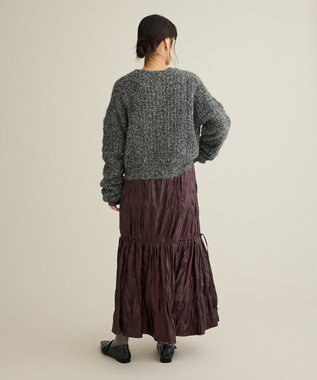 CRAFT STANDARD BOUTIQUE シャーリングスリーブニットプルオーバー Charcoal Gray