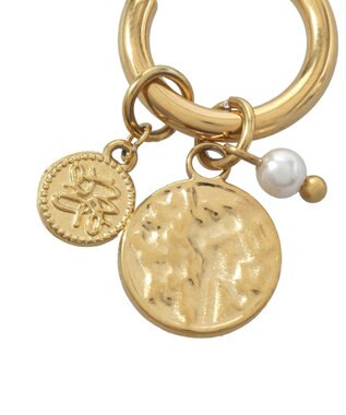 earth music&ecology 【ステンレス】コインフープピアス Gold