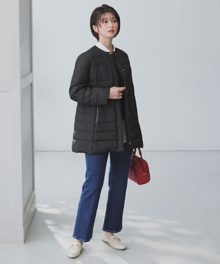 ANY SIS L ニットレイヤード シャツ ツインセット ネイビー×グレージュ