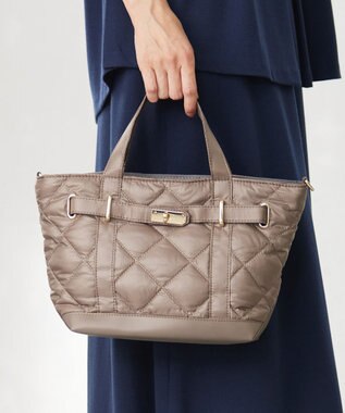 J.PRESS LADIES 【2way】ボンディングキルト バッグ ブラウン系