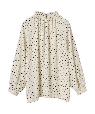 AMERICAN HOLIC ギャザーラグランサテンブラウス Dot
