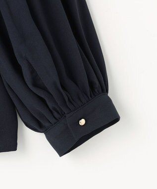 ANY L プリーツブラウス ネイビー