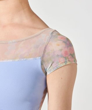 Chacott キャップスリーブレオタード スカイブループリント