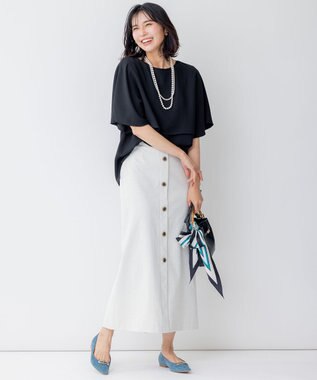 23区 【CLASSY.6月号掲載】ストライプ ダイヤ スカーフ マリンブルー