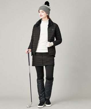 23区GOLF 【WOMEN】【洗える】ナイロンタフタファイバーボール リバーシブル 防寒 スカート ブラック系