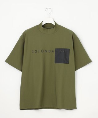 23区GOLF 【23Fondation/MEN】ストレッチメッシュ モック カーキ系
