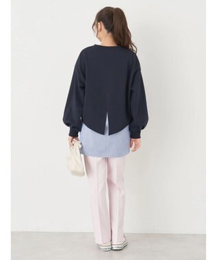 earth music&ecology ＳＥＴ２点カットプルオーバー＋シャツドッキングタンク Navy