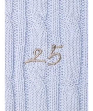 Green Parks ケーブル半袖ニット Sax