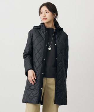 【WEB限定カラーあり・2way】コンパクトタフタキルティング  フーデッド コート