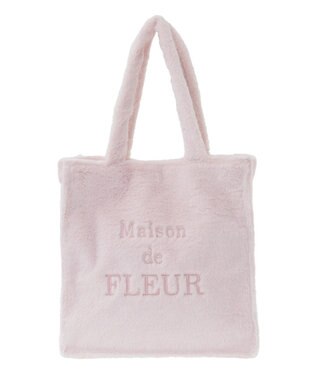 Maison de FLEUR ファーブランドロゴ刺繍スクエアトートバッグ Light Pink
