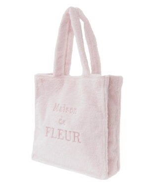 Maison de FLEUR ファーブランドロゴ刺繍スクエアトートバッグ Light Pink
