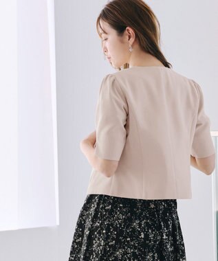 Tiaclasse 【洗える】ビジューボタン半袖ジャレロ ベージュ