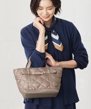 J.PRESS LADIES 【2way】ボンディングキルト バッグ ブラウン系