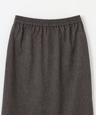 ANY 【ウエストゴム】クラシカルツイードタイトスカート ブラウン