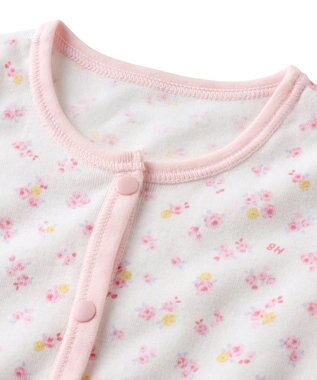 MIKI HOUSE HOT BISCUITS 【60-80cm】 フライス素材 カバーオール肌着 ピンク