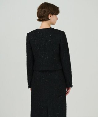 GRACE CONTINENTAL ツイードショートジャケット ブラック