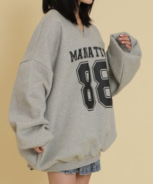 WEGO ゲームロゴビッグスウェット 杢グレー
