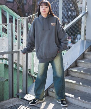 WEGO ピグメントグラフィックプルパーカー 柄1