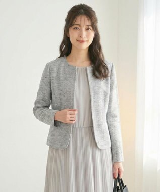 ミニライトボーダー ノーカラージャケット