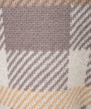 earth music&ecology チェックニットプルオーバー Beige