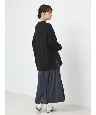 earth music&ecology サテンプリーツスカート Charcoal Gray