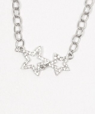 WEGO Lラインストーンダブルモチーフネックレス 柄2