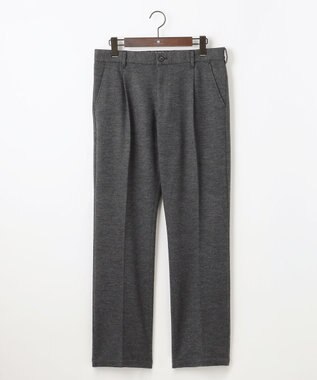JOSEPH ABBOUD 【キングサイズ・軽量/ストレッチ/尾州産ジャージー素材】ウールミルドジャージータック パンツ グレー系