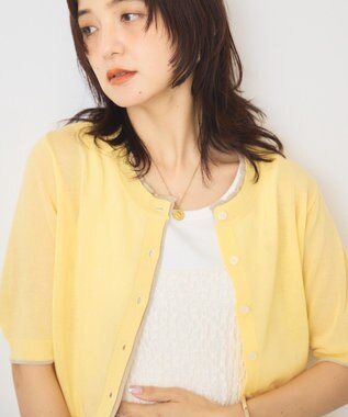 AMERICAN HOLIC 配色フリルレイヤードカーディガン Yellow