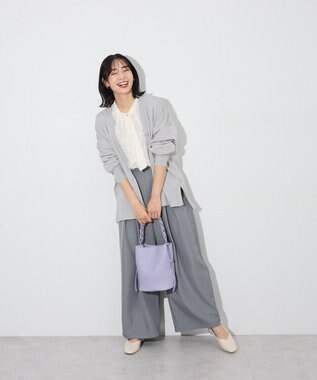 Green Parks ここちニットＶネックカーディガン Gray