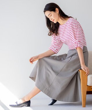 組曲 【5色展開・後ろゴム仕様】カラータフタ スカート ライトグレー系