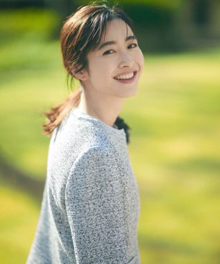 23区 L 【セットアップ対応】シャインツイードストレッチ ノーカラー ジャケット モノトーン