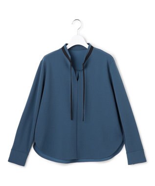 ICB L マラボーテＷジョーゼット バイカラーナロータイカットソー ブルーグレー系