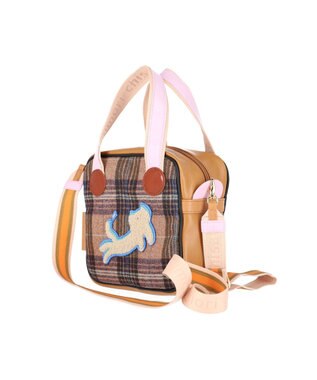 tsumori chisato CARRY ウールチェック ショルダーバッグ 2way ミニバッグ ピンク