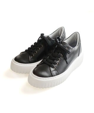 Pointer 日本製 レースアップ厚底スニーカー ブラック
