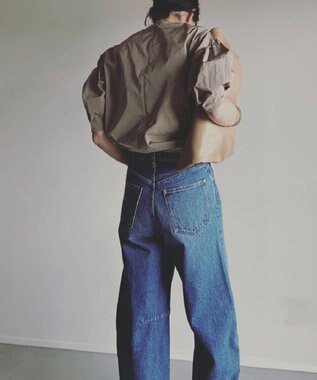 woadblue 再入荷＜坪田あさみさんコラボ＞コットン100％ ブレットデニムパンツ BLUE