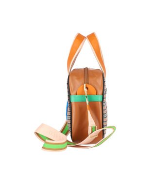 tsumori chisato CARRY ウールチェック ショルダーバッグ 2way ミニバッグ オレンジ