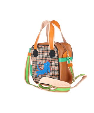 tsumori chisato CARRY ウールチェック ショルダーバッグ 2way ミニバッグ オレンジ