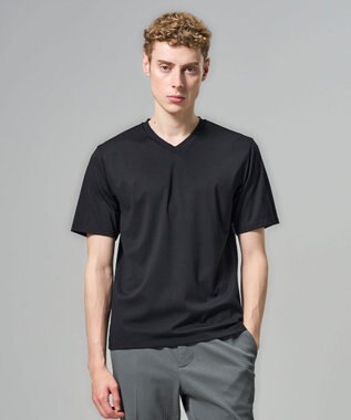 JOSEPH HOMME 新色追加【機能素材】ハイゲージベアスムース　VネックＴシャツ ブラック系
