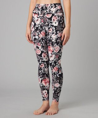 Chacott Chacott BALANCE ホリデーローズレギンス ブラックプリント