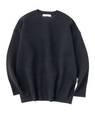UNFILO 【洗える】スポンジ ニット プルオーバー ブラック