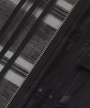 ICB 【洗える】シアードビーチェックブルゾン ブラック系チェック