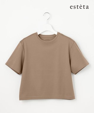 23区 【エステータ】スーピマコットン プレミアムジャージー 半袖クロップド丈Tシャツ