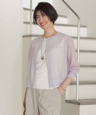 【洗える】SHEER LIGHT ニット ブルゾン