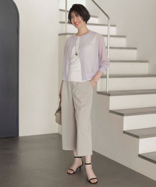 J.PRESS LADIES 【洗える】SHEER LIGHT ニット ブルゾン ラベンダー系