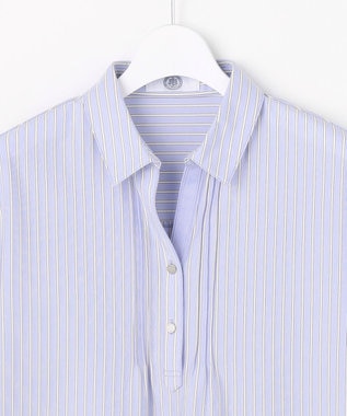 J.PRESS LADIES ドライコットン ストライプ ポロ カットソー サックスストライプ系1